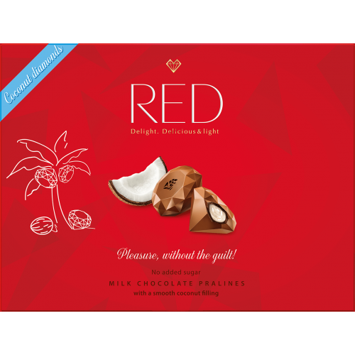 RED Delight Mleczne Praliny z Nadzieniem Kokosowym 132g (35% mniej kalorii)