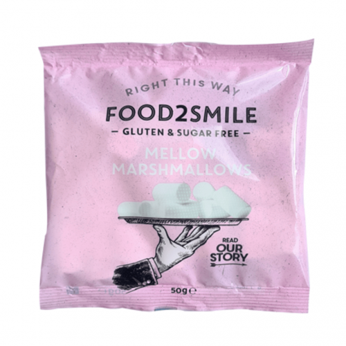 Food2Smile Pianki Marshmallow Waniliowe Bez Cukru 50g