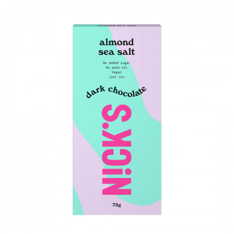NICKS Dark Chocolate Almond Sea Salt 75g