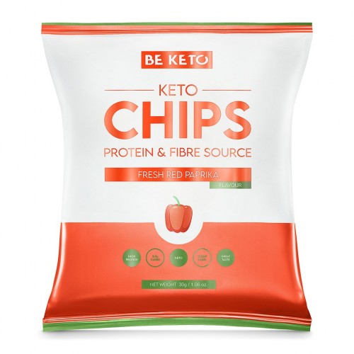 Keto Chipsy - Świeża Czerwona Papryka - 30g - BeKeto