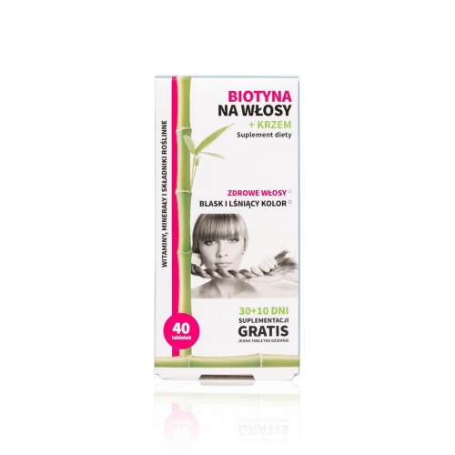 Biotyna na włosy + krzem 40 tabletek - Noble Health
