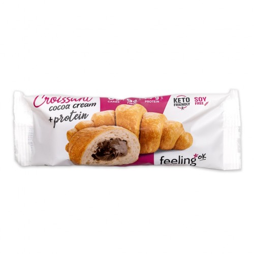 Niskowęglowodanowy croissant z nadzieniem czekoladowym - 65g - FeelingOK
