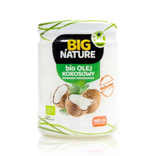 Kokosowy - BIO - olej rafinowany bezzapachowy - 480ml - Big Nature