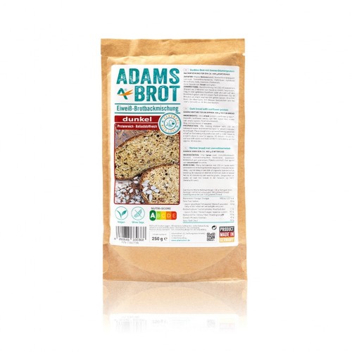 Mieszanka do wypieku ciemnego keto chleba ze słonecznikiem i siemieniem lnianym - 250g - AdamsBrot