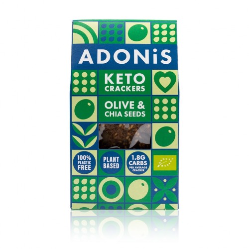 Oliwa i nasiona Chia - BIO keto krakersy - 60g - Adonis