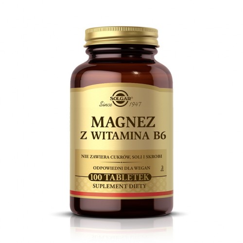 Magnez z witaminą B6 100 tabletek - SOLGAR