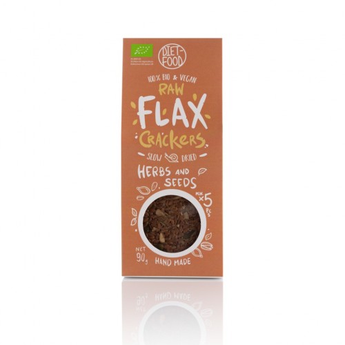 Ziarna i zioła Flax Crackers - keto krakersy - 90g - Diet-Food