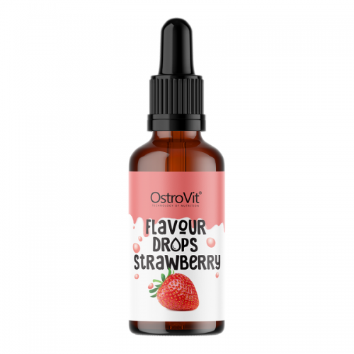 OstroVit Flavour Drops Strawberry 30ml - słodzony aromat bez cukru