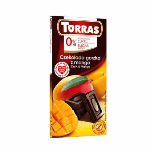 Torras Czekolada gorzka z mango bez dodatku cukru 75g