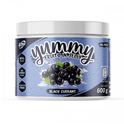 6PAK Yummy Fruits in Jelly Blackcurrant 600g