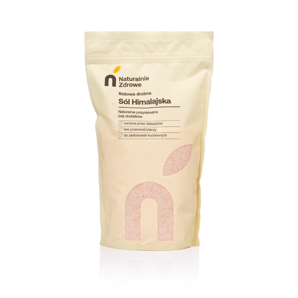 Sól Himalajska różowa drobna 1kg - Naturalnie Zdrowe