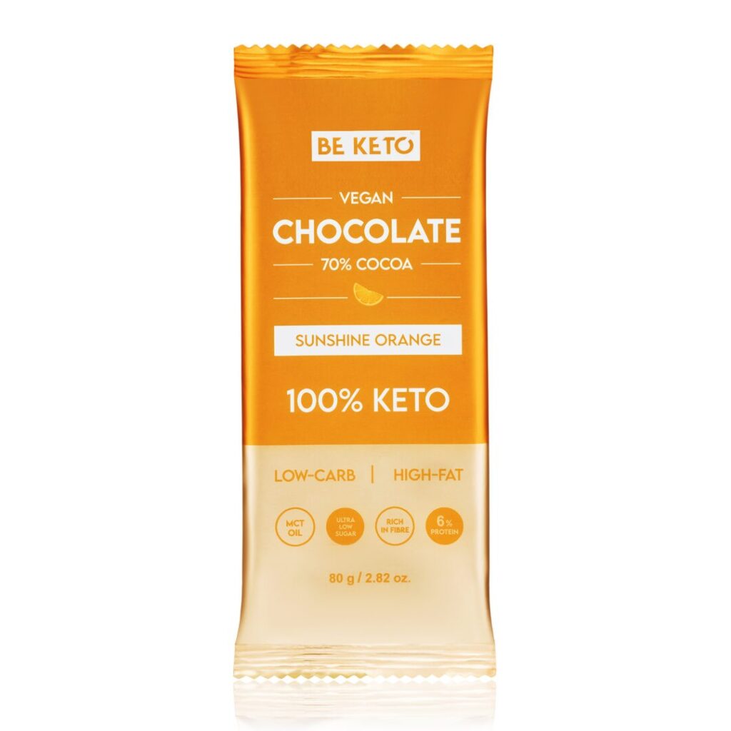 2408.jpg Wegańska Keto Czekolada z Olejem MCT - Słoneczna Pomarańcza - 80g - BeKeto