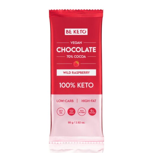 2410.jpg Wegańska Keto Czekolada z Olejem MCT - Dzika Malina - 80g - BeKeto