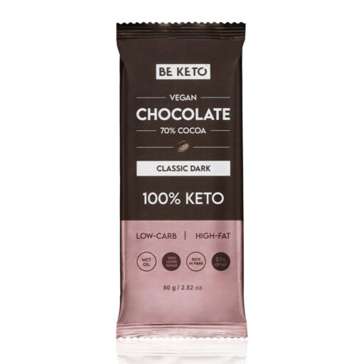 2416.jpg Wegańska Keto Czekolada z Olejem MCT - Ciemna Klasyczna - 80g - Beketo
