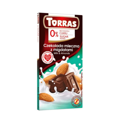 3258.png Torras Czekolada mleczna z migdałami bez dodatku cukru 75g