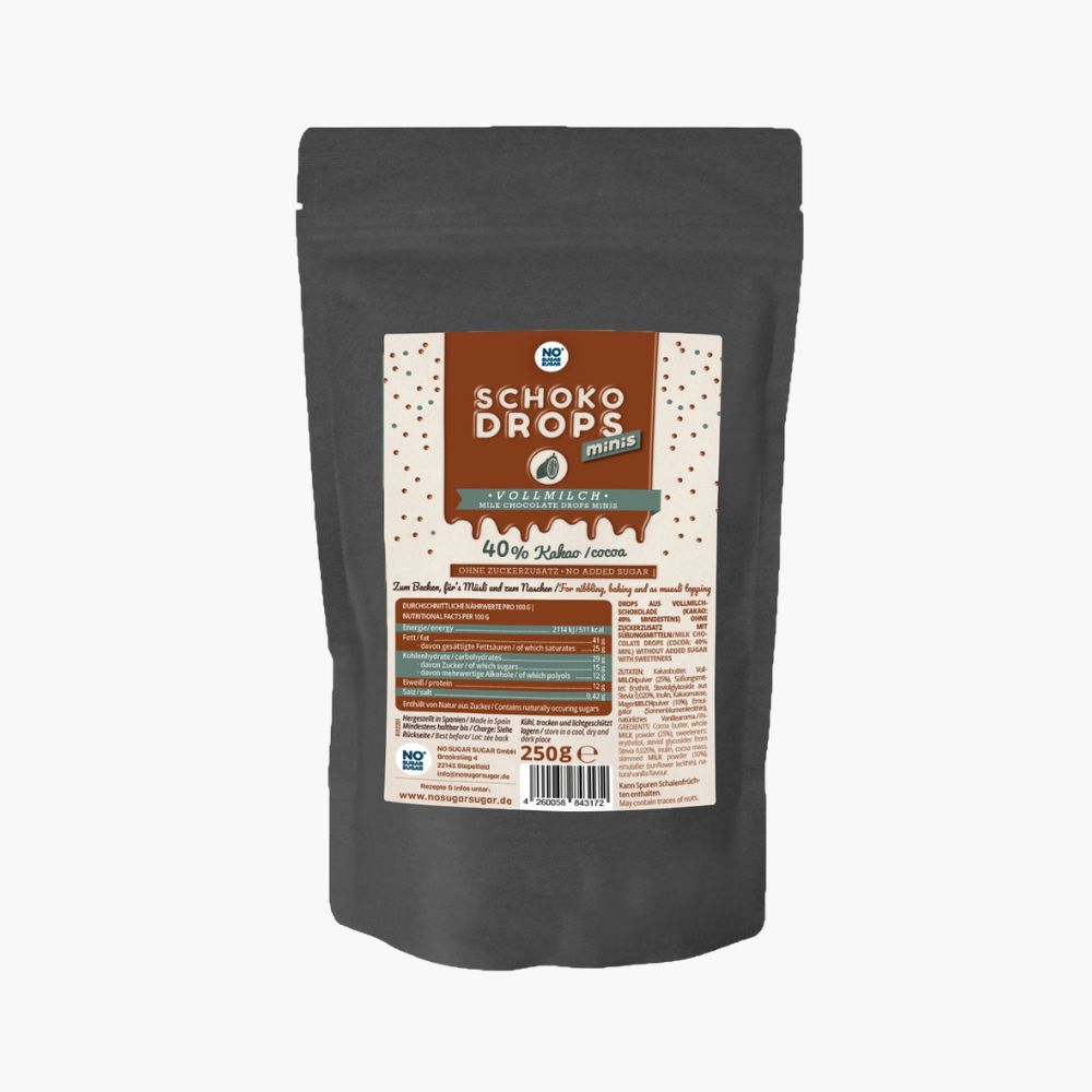 Dropsy Mini z Mlecznej Czekolady - 250g - No Sugar Sugar