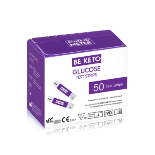 BEKETO - glukoza testy paskowe GluKeto Meter - testy paskowe glukoza 50 szt. - BeKeto