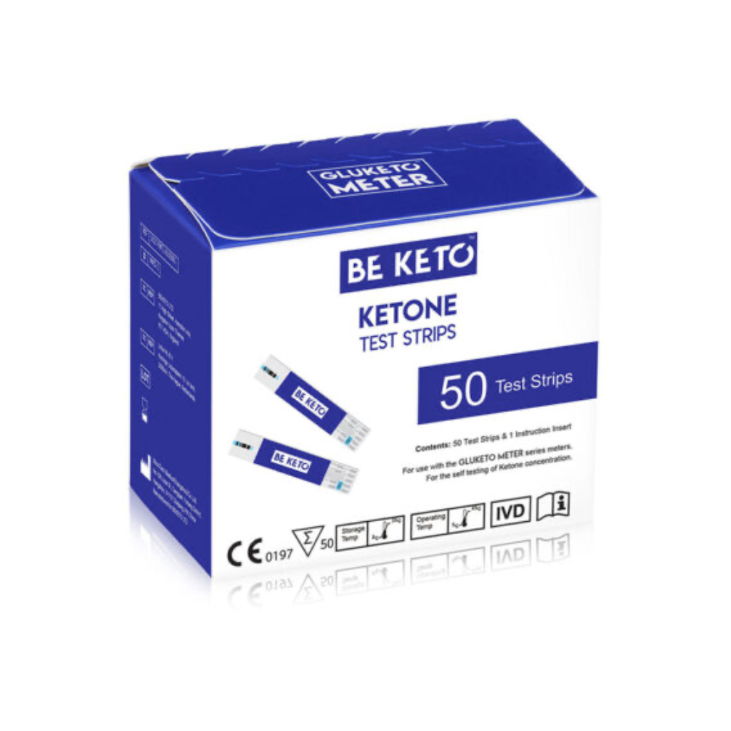 BEKETO - ketony testy paskowe GluKeto Meter - testy paskowe ketony 50 szt. - BeKeto