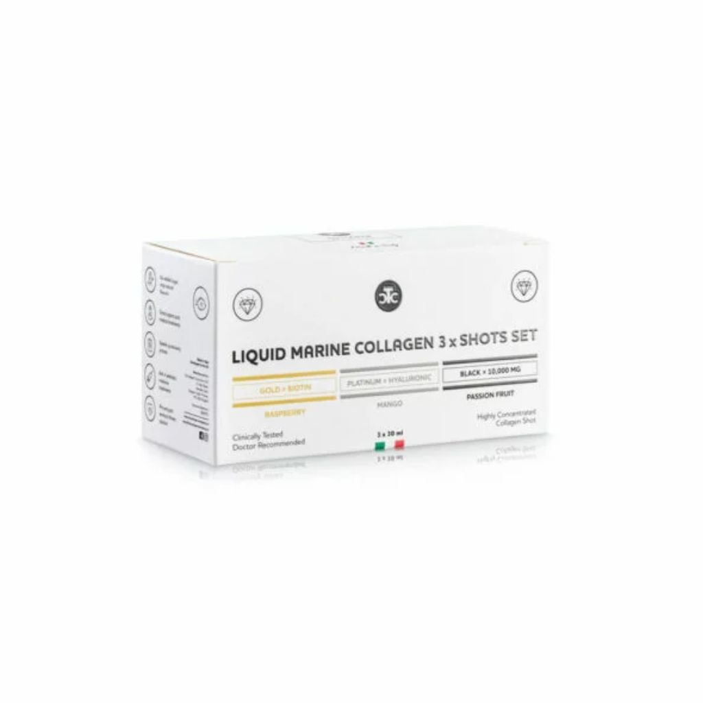 TCC - liquid marine collagen silver Płynny Kolagen Morski Mix Smaków - 3 x 30 ml - The Collagen Company
