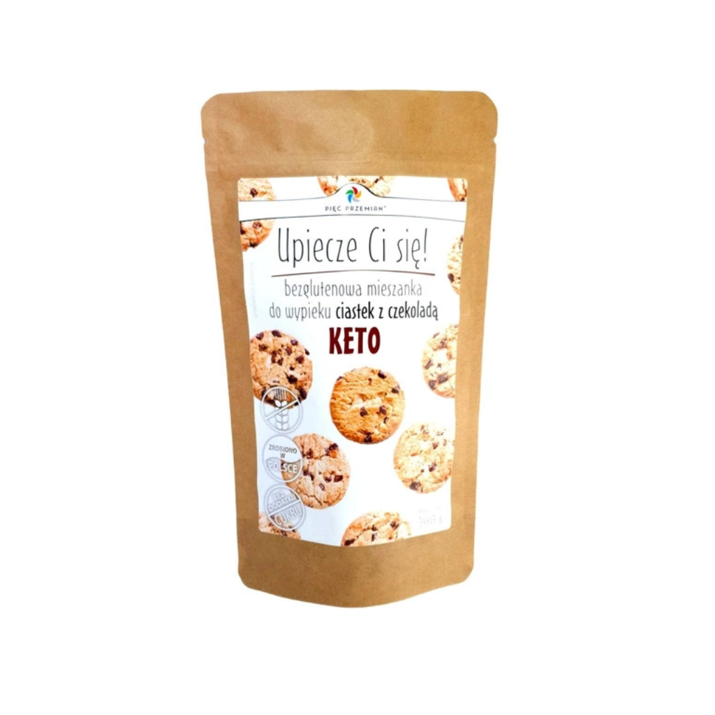 mieszanka.na.ciastakzczekolada Mieszanka na keto ciastka z czekoladą - bezglutenowe - 365g - Pięć Przemian
