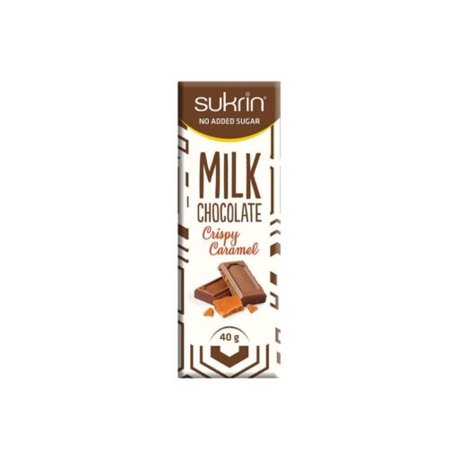 CZEKOLADA.chrupiacy,karmel Mleczna Czekolada z Chrupiącym Karmelem - 40g - SUKRIN