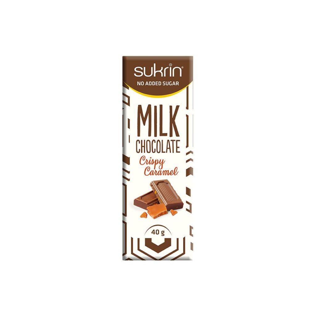 Mleczna Czekolada z Chrupiącym Karmelem - 40g - SUKRIN